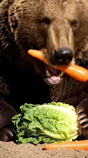 Bear's Salad Day! Watch him DEVOUR these veggies! 🐻🥕🥬