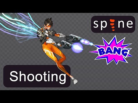 Spine 2D: Tracer(Overwatch) #8: Shooting while Jumping
