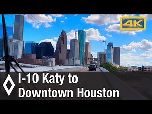 Katy Managed Lanes Tollway, I-10 Katy Freeway, Eastbound to Downtown Houston TX, 4K Front Bus Ride