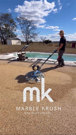 💦Another pool deck transformation before winter sets in ❄️ Check out the before and after with our resin-bound overlay using Coshel Quartz, a stunning blend of gold, white and yellow stones that creates a warm, welcoming look for any outdoor space. 💯 #resinbound #pooldeck #overlay #resurfacing #concreteoverlay #resin #marble #quartz | Marble Krush
