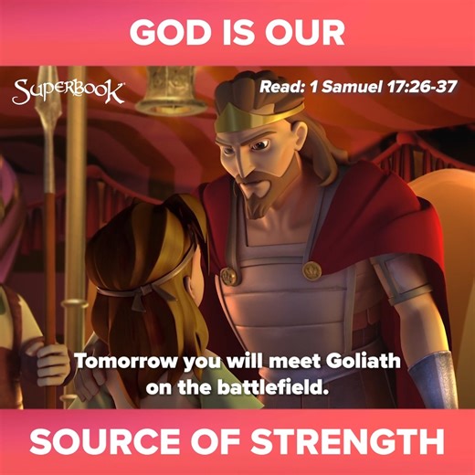 21K views · 2.3K reactions | With boldness and confidence in God, David stepped up and told King Saul that he would fight against Goliath. ☝ | Superbook | Facebook