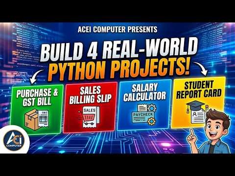 #aceicomputer python Projects for Beginners | Build sale purchase Billing Salary & students Result