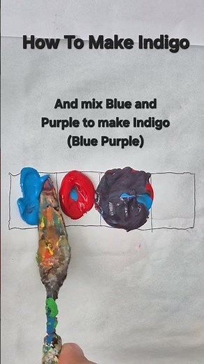 How to make Indigo (Blue Purple) from just Blue and Red #colormixing #paintmixing #indigo