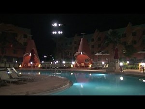 Cozy Cone Pool at Night - Disney's Art of Animation Resort, Radiator Springs CARS Area, Disney World