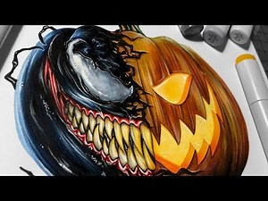Venom Pumpkin - Copic Marker Illustration