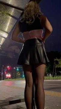 Sissy crossdresser from Lithuania, waiting at the bus stop #highheels