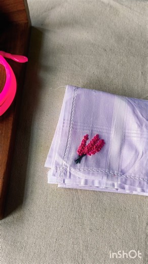 Easy hand kerchief embroidery stitch 🪡#embroidery