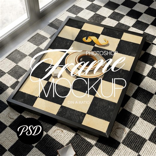 Black Frame Mockup Vertical, Modern Poster Mockup With Natural Light, Minimal Wall Art Scene, Printable Art Display PSD - Etsy