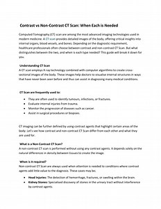 Contrast vs Non-Contrast CT Scan When Each is Needed - SlideServe