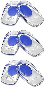 3 Pack Silicone Gel Heel Pads, Pair of Heel Cushion Shoe Inserts, Gel Heel Insoles for Heel Pain, Bone Spur, Achilles Pain, for Women & Men, Pain Relief(Blue)