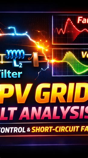 PhDResearchLab on Instagram: "⚡🌞 LCL-Filtered Photovoltaic Power Grid System Under Short-Circuit Fault Conditions This project presents the modeling and simulation of a grid-connected photovoltaic (PV) system with an LCL filter, focusing on short-circuit fault analysis and network inverter control, implemented using MATLAB/Simulink. The study analyzes the dynamic behavior of the PV inverter during grid faults, including voltage sag, current transients, and power oscillations, and evaluates cont