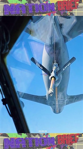 U.S. KC-46A Pegasus conduct aerial refueling on AC-130 J