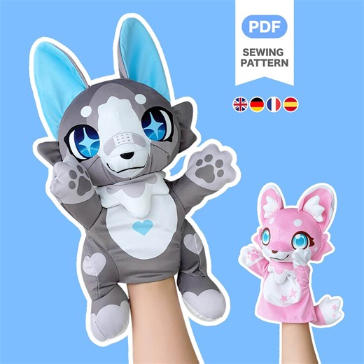 Fursona Hand Puppet Plushie Sewing Pattern & Tutorial (english/español/deutsch/français） - Etsy