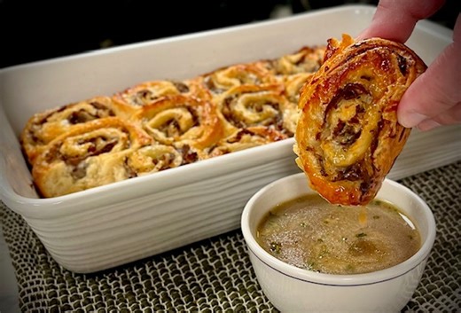French Onion Dip Pinwheels