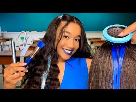 ASMR The Girl Behind You In Class Is Obsessed W/ The Color Blue 💙 🦋 Personal Attention ASMR