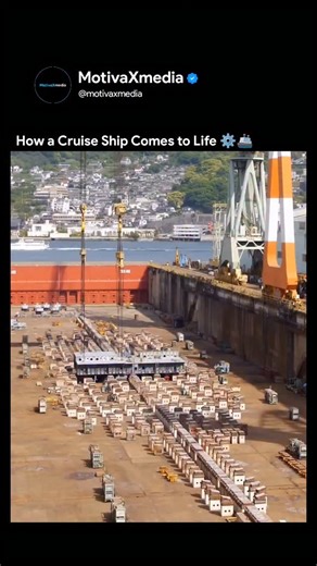 MotivaXmedia on Instagram: "This is what it really takes to build a modern cruise ship. From the very first steel laid at the keel to the moment it finally touches the water, this timelapse captures the complete construction of AIDAprima — one of the most complex engineering projects at sea. Cruise ship building is a massive orchestration of precision, logistics, and human skill. Thousands of components, countless workers, and years of planning come together to create a floating city designed to