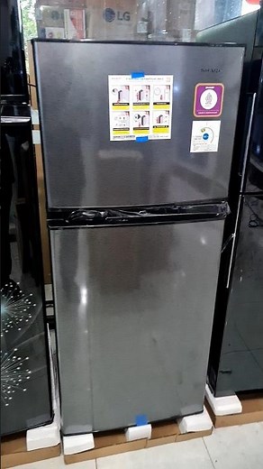 kulkas 2 pintu sharp paling kecil warna hitam dengan silver mewah nih Sj-195MN-HS #kulkas2pintu
