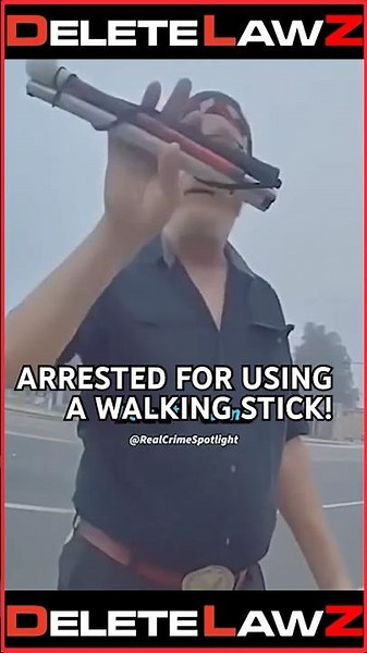 COPS ARREST BLIND MAN FOR USING HIS WALKING STICK!