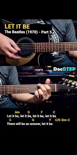 Let It Be - The Beatles (1970) Easy Guitar Chords Tutorial with Lyrics) Part 5 SHORTS REELS