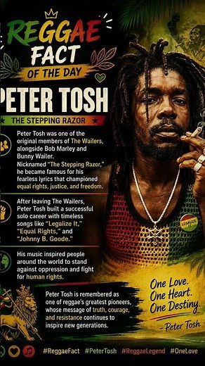 Reggae fact of the day #reggae #petertosh #reggaemusic