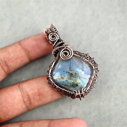 Tree of Life Labradorite Pendant: Handcrafted Copper Wire Wrapped Necklace, - Etsy