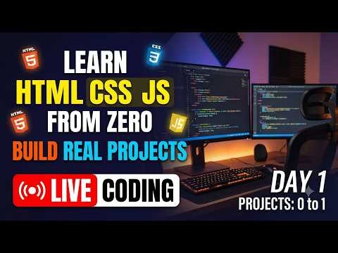 Day 1 of Learning Html Css Javascript With Projects (Live Coding)
