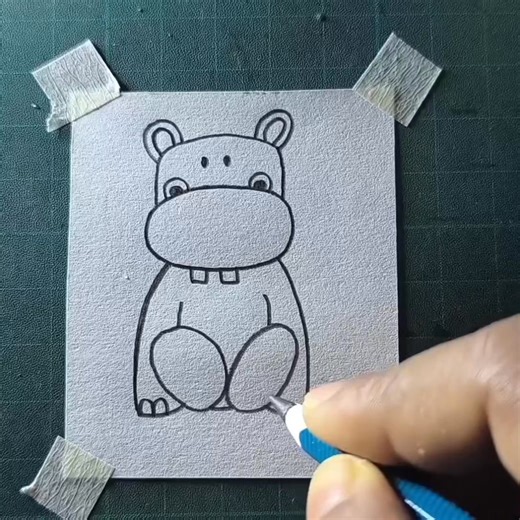 How to draw a cute hippo | All About Art