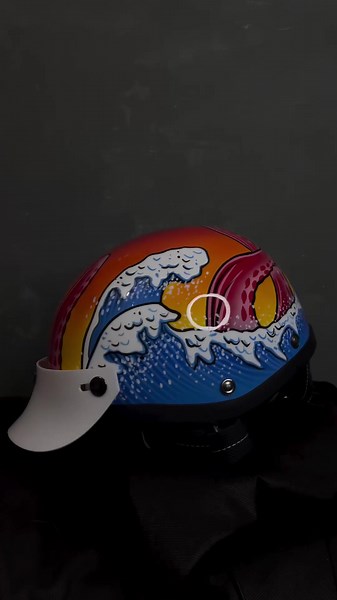 Japanese Shorty Handpainted Helmets for Chopper Life