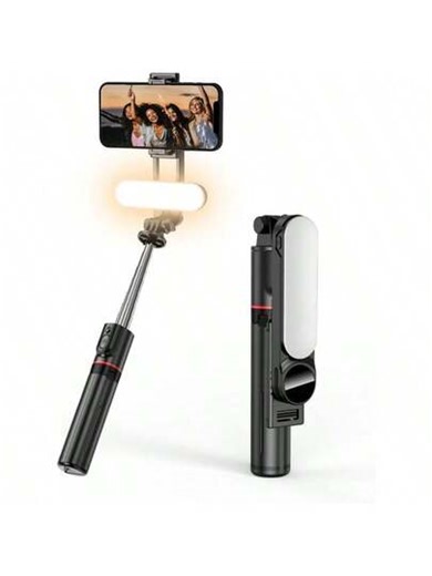 Selfie Stick Phone Tripod, Extendable Cell Phone Tripod Stand With Wireless Remote Fill Light, Mini Tripod Compatible With IPhone Android For Group Selfie/Live Streaming/Video Recording Compatible With Iphone Android Phone For Summer Vacation, Travel, Fill Light, Outdoor Activities, Live Streaming Vacation Travlel Outdoor Activities Live Streaming Vlogging Equipment 360° Rotation | SHEIN