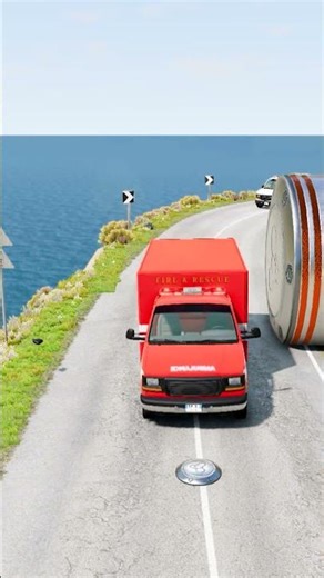 Cars & School Bus vs Giant Pit Bollards Crash #32 - BeamNG.Drive