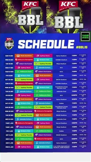 BBL 2025/26 Final Schedule Announced 🚨🛑#bbl2025 #bbl2026 #bigbashleague#babarazam