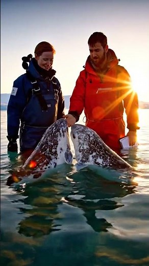 Baby Narwhals Playfully Surface – Researchers Interact in the Arctic Sea! 🐋❄️