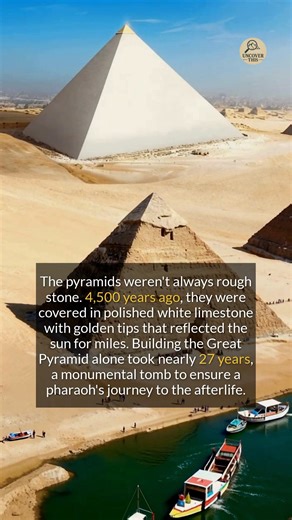 57K views · 432 reactions | The pyramids were not always rough stone; they were once gleaming white monuments with golden tips. #ancienthistory #egypt #historyfacts | Uncover This | Facebook