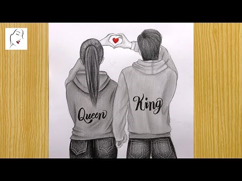 How to draw a couple in Love | Couple Hugging Drawing | Valentine day Couple | The Crazy Sketcher