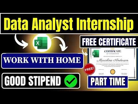 Part time - Data Analyst internship | Work from Home | Good Stipend + Certificate 🔥