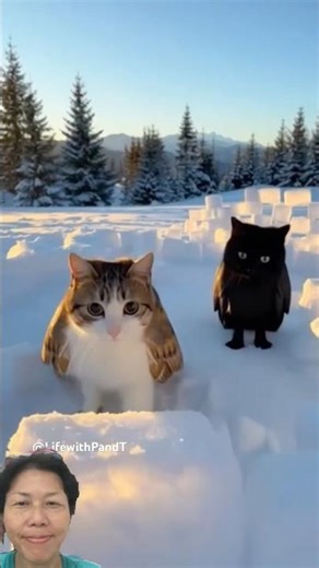 Peanut and Toothless build an iglo 😻😻 ⁉️ Life withPandT #meowl #cat #kucing #remix