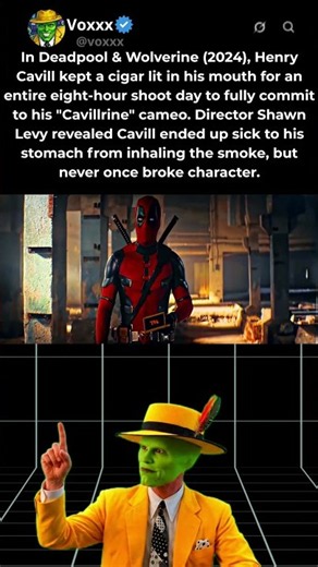 In Deadpool & Wolverine (2024) Cavill got sick from smoking a cigar for 8 hours straight