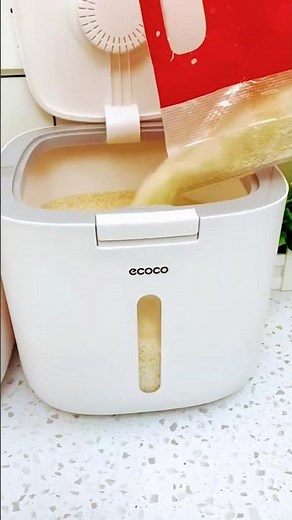 Moisture- proof Rice Storage Box Sealing Rice Bin Flour Storage Container #shots #kitchen #reels