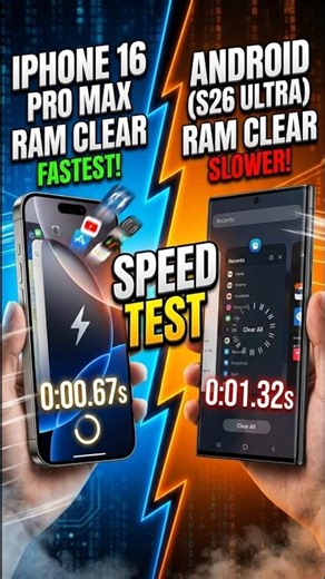 Iphone vs android ram clear speed who's winner ?? #shorts