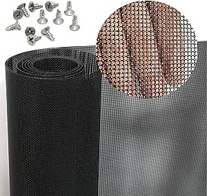 304 Stainless Steel Mesh Screen, 14 Mesh 304 Stainless Steel Security Screen, PVC Coated Heavy Duty 47inch x 118 inch Wire Mesh Window Screen Hardware Cloth Sturdy Metal Mesh Door Security Screen Mesh