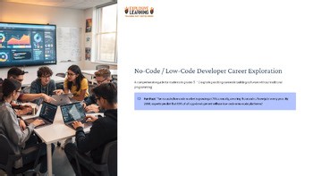 No-Code / Low-Code Developer Career Exploration 101 Grades 4-12 PPTX Slides Role