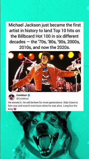 Michael Jackson just became the first artist in history to land Top 10 hits on the Billboard Hot 100