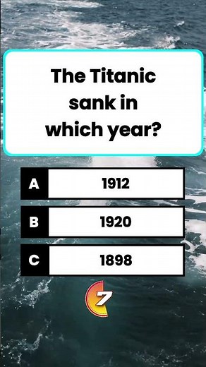 Only 1% Know 🤯 The Titanic Sank in Which Year? 🚢🌊 | Titanic Quiz #Titanic #HistoryQuiz #GKQuiz #Quiz
