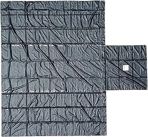 Mytee Products 16' x 27' Flatbed Truck 18 Oz Steel Tarp with 4 FT Drop, Flap & Stainless Steel D-Rings - Black Vinyl Waterproof Tarp for Trailers to Protect Cargo from Wind, Rain, Snow and Sun