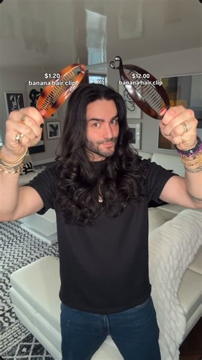 Matt Newman on Instagram: "battle of the banana clips 🍌🤔 #hairclips #ponytail #hairstyles #longhair #hairfashion 🤔🍌 have u ever used a banana clip?!"