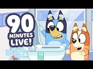 🔴LIVE: Happiest Bluey Moments! 😆 | Wholesome and Funny Clips for 90 MINUTES 💙 | Bluey