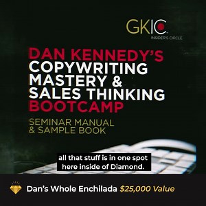 Get ‘Front of the Line’ ONE-On-ONE access to “The Godfather of Marketing’... Dan Kennedy! That’s not a misprint or typo. Dan is offering to take your phone call once a week to answer your burning business questions when it comes to marketing, sales, business growth, you name it… When you become a Magnetic Marketing Diamond Member. Except for his 7-figure private clients, nobody…seriously, nobody…gets this kind of access to the elusive Dan. But that’s not all. You also get Dan’s biggest, boldest,