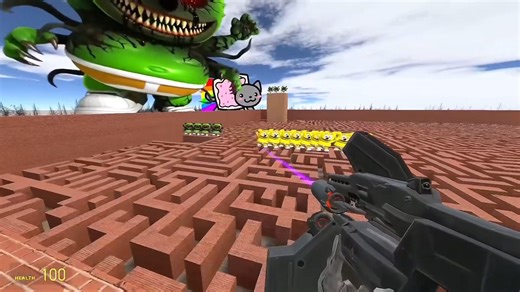 Scariest Gummy Bear Take Over Maze with Nyan Cat | Kim Chad Animation