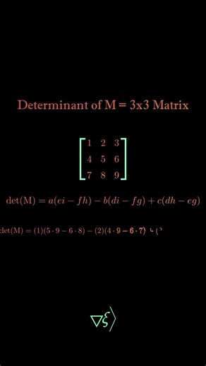 3x3 Matrix Determinant EXPLAINED! Animated Tutorial & Formula