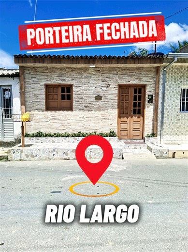 CASA A VENDA -PORTEIRA FECHADA R$ 90.000 MIL, RIO LARGO PROXIMO DO CENTRO DA CIDADE! 2 QUARTOS,SALA,COZINHA BANHEIRO E AREA DE SERVIÇO ZAP 98778-9416 #riolargo #casaavenda #oportunidade #sonhodacasapropria